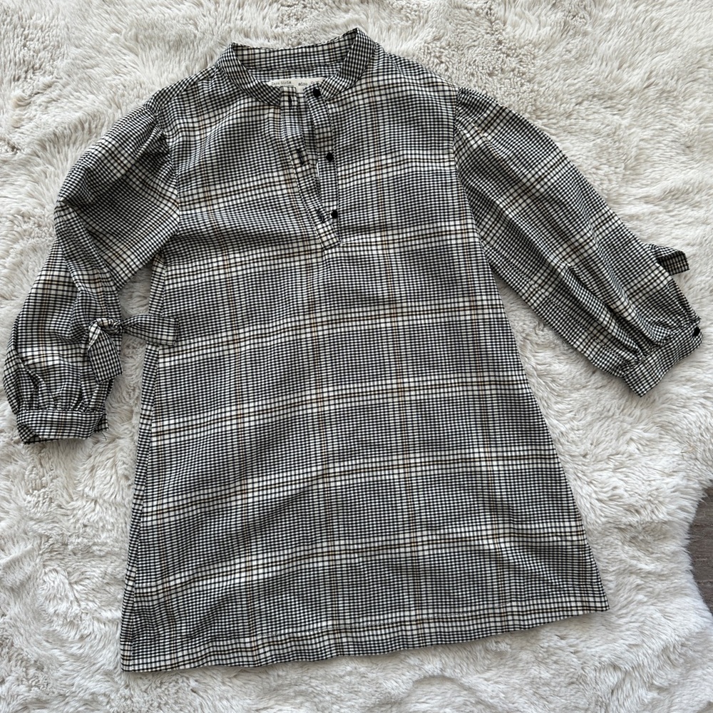 Zara Women’s Black and White Plaid Dress s 8 NWT